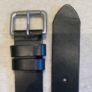 Polo Ralph Lauren black leather silver buckle casual belt Sz 48